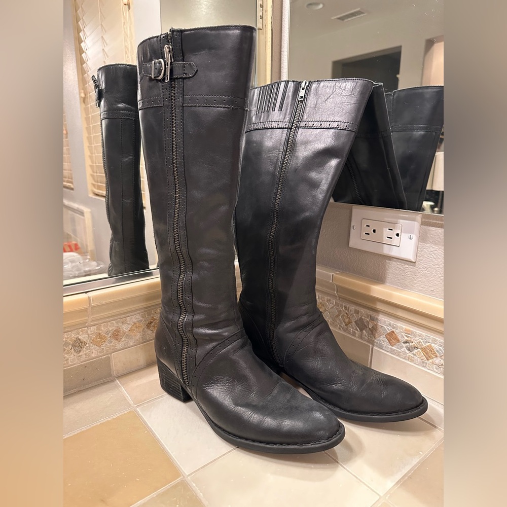 Born Black Heeled Boots